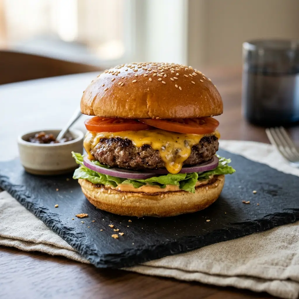 チーズバーガーの完成料理写真