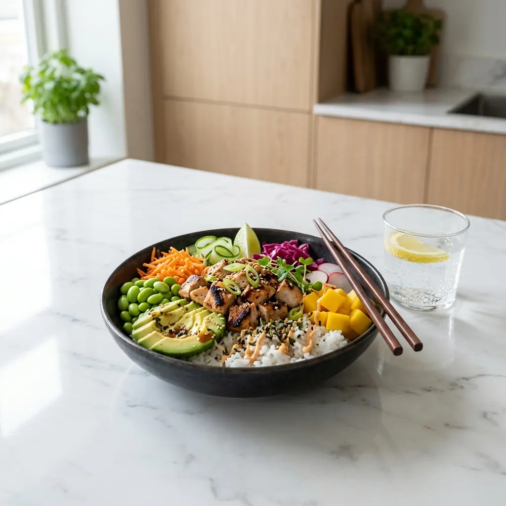 チキンのポキ丼の完成料理写真