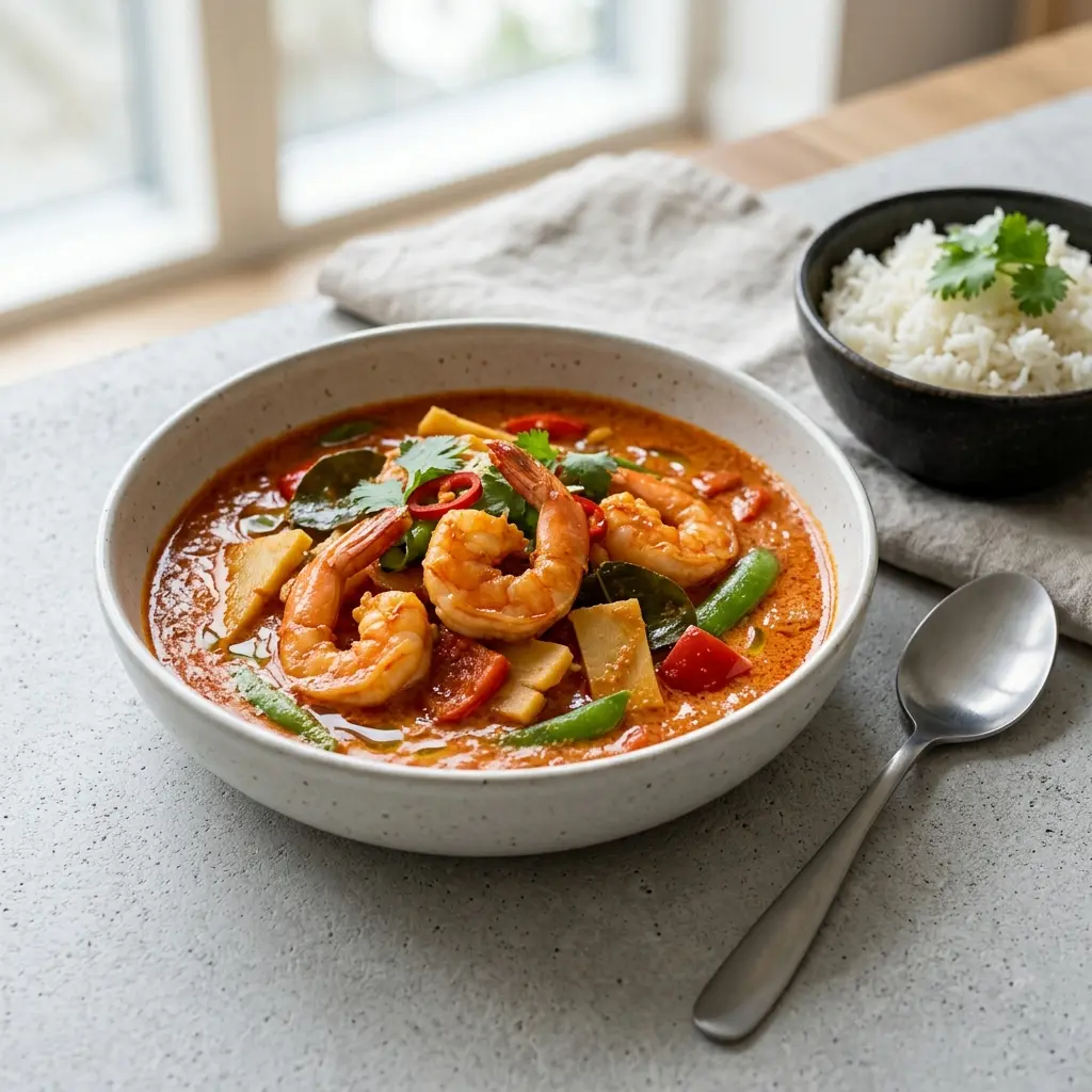 海老入りレッドカレーの完成料理写真