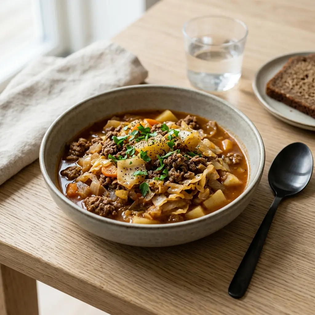 牛肉とキャベツのシチューの完成料理写真