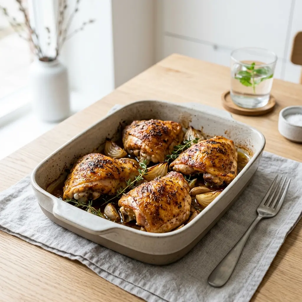 骨付き鶏もも肉のオーブン焼きの完成料理写真
