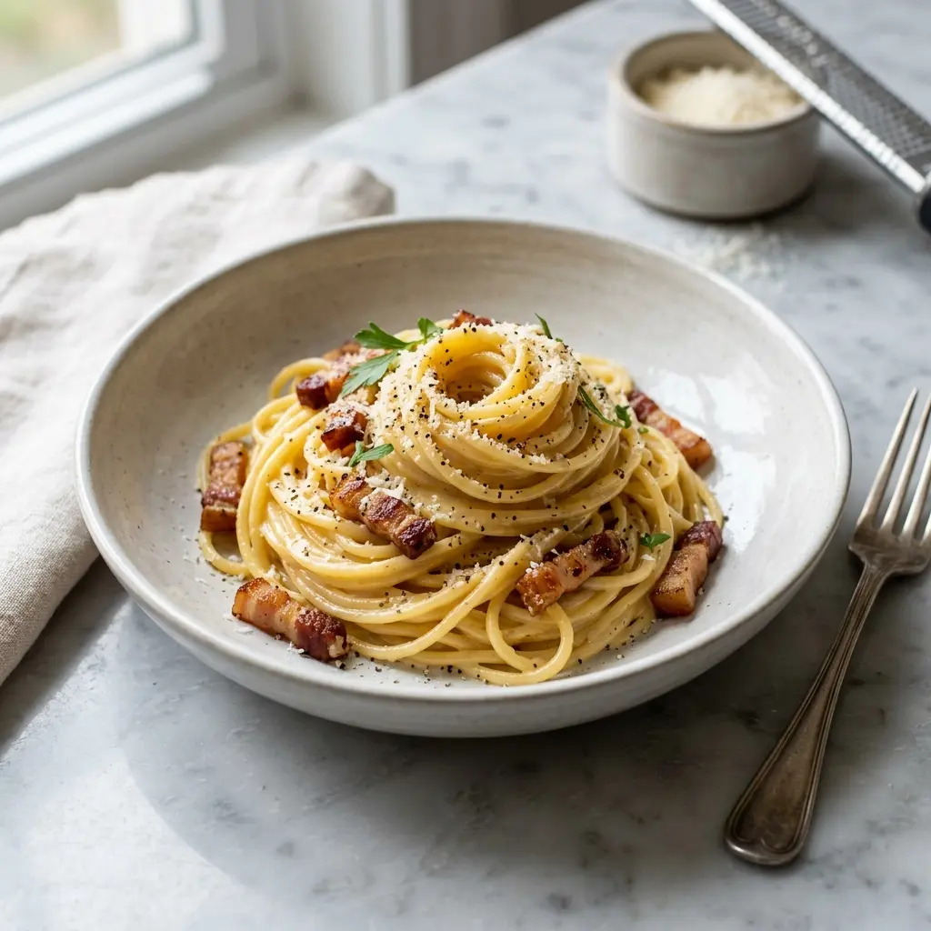 パスタ カルボナーラの完成料理写真