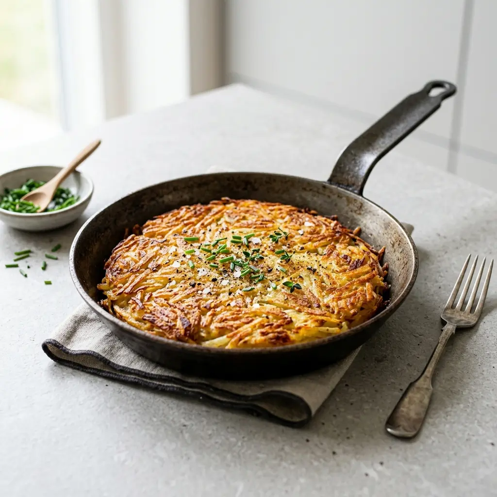 ポテトロスティのフライパン焼きの完成料理写真