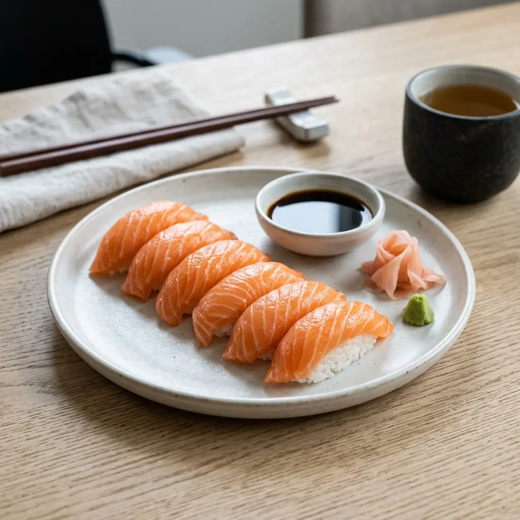 サーモンにぎりの完成料理写真