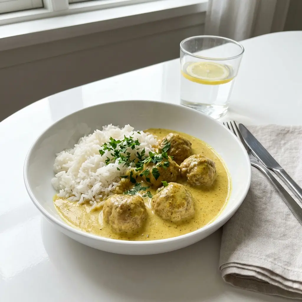 定番のミートボールのカレーソース煮の完成料理写真