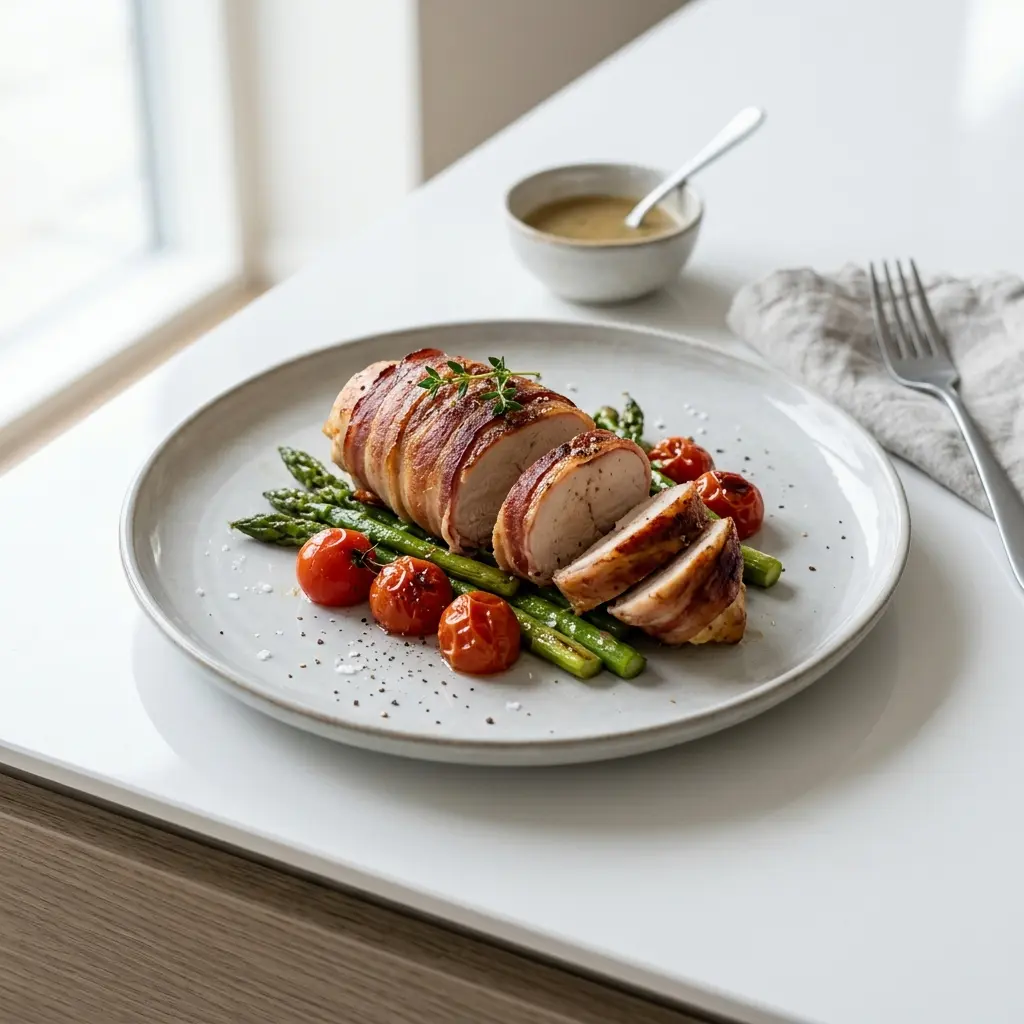 鶏胸肉のベーコン巻きの完成料理写真